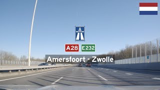 Driving in the Netherlands: A28 E232 from Amersfoort to Zwolle