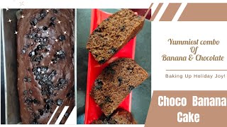 Chocolate Banana Cake Recipe || Teatime Cake Recipe || Soft Moist Banana With Chocolate Cake Recipe