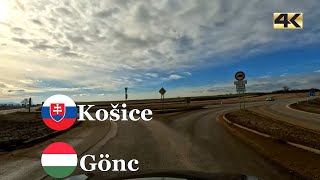 Driving from Slovakia (Košice) to Hungary (Gönc) | 2024 winter | 4K