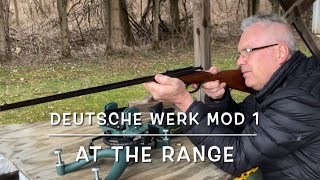 Deutsche Werk model 1 22lr single shot rifle at the range circa 1919-39