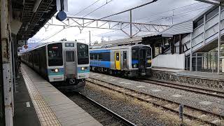 JR中央本線211系 小淵沢駅到着 JR East Chuo Main Line 211 series EMU