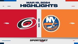 NHL Highlights | Hurricanes vs. Islanders - March 19, 2024