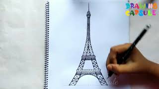 How To Draw Eiffel Tower Step By Step | Eiffel Tower Drawing Tutorial | Boycott France | Pencil