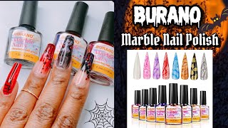 Drippy Halloween Nails using Burano Marble Gel( Beginner Friendly)👻