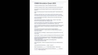 CSWA Simulation Exam 2023