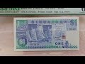 1987 Singapore Ship series 1 dollar replacement banknote PMG64