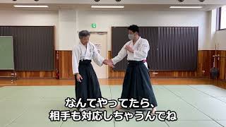 合気道　逆半身片手取り外回転投げー呼吸の応用　2023年8月6日（日）　稽古　　合気道　武産合氣道　誠和会　Aikido Gyakuhanmi Katatedori Sotokaitennage