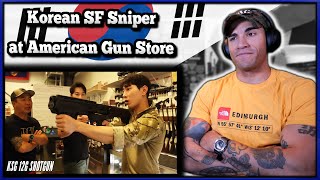 Korean SF Sniper visits a US Gun Store - Marine reacts