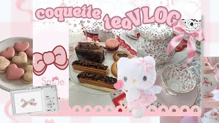 𝜗𝜚 coquette tea vlog 𝜗𝜚 🎀🪽🍰🫖