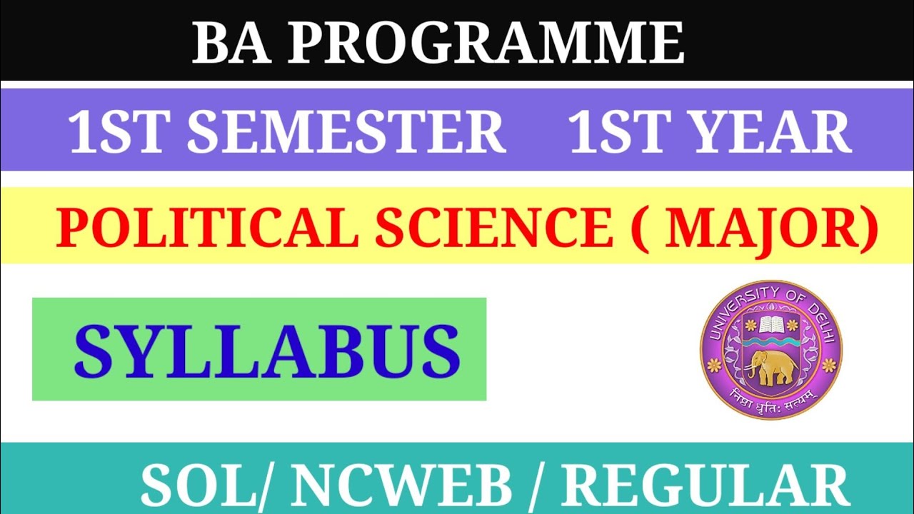 Ba 1st Semester Political Science Major Syllabus 2023|| Ba Programme ...