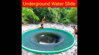 Underground House Water Slide To Tunnel Underground Swimming Pools@LifeUniqueWilderness7  #shorts