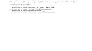 MyOpenMath - Normal Distribution Application - Newborn Weights (part 2)