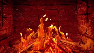 4 hours to relieve white noise-warm fireplace flame/healing music