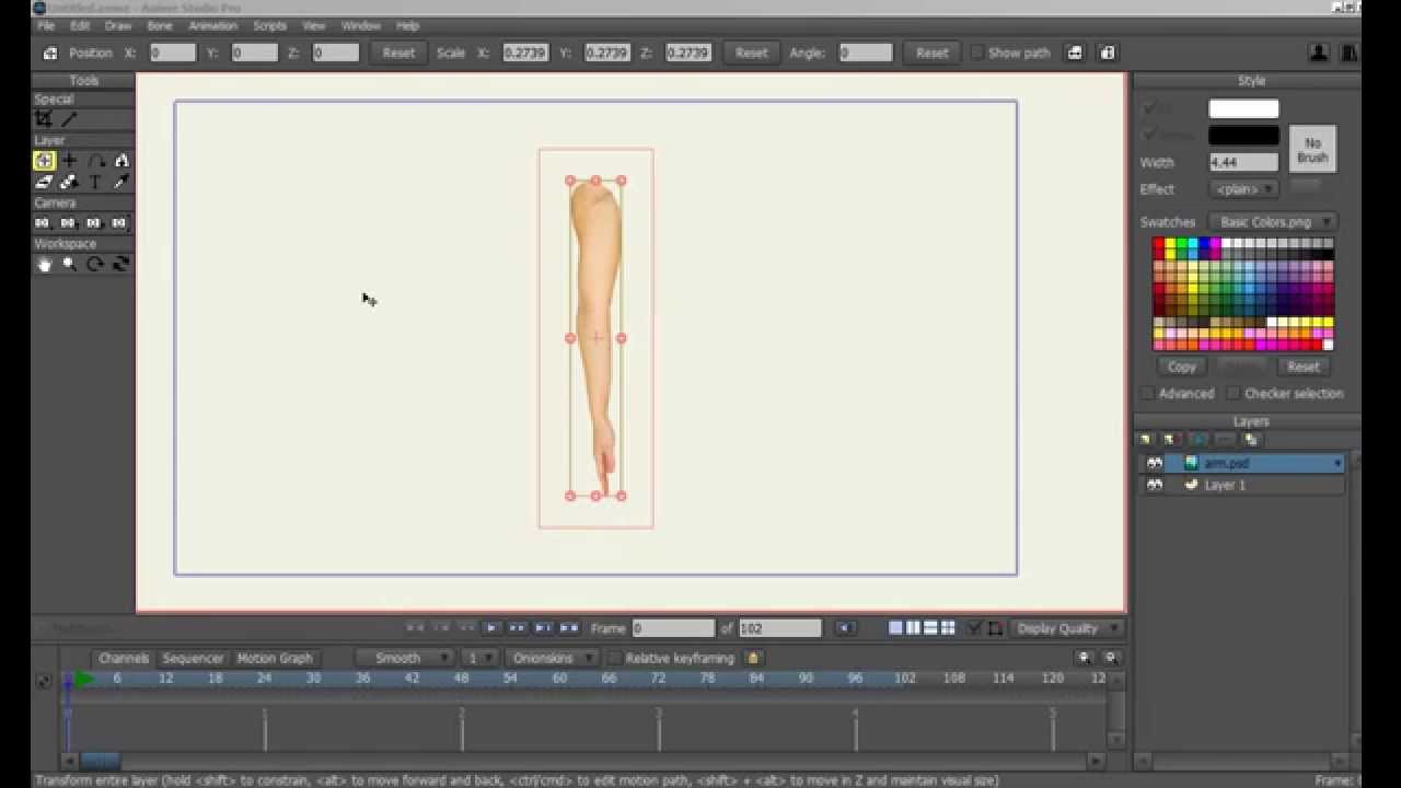 Smooth Joint For Several Bones - Anime Studio 10 Tutorial - YouTube