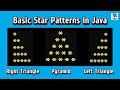 Pattern Program In Java: 3 Basic Star Patterns (Right Triangle, Pyramid, Left Triangle)
