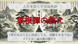 菜根譚の教え『理不尽なことに直面しても、冷静さを失うな』