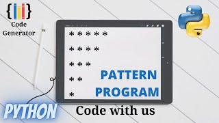 Inverted Half Pyramid Pattern in Python | Python for Beginners | Code Generator | CG.
