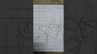 Rashmika mandanna sketch with Grid method