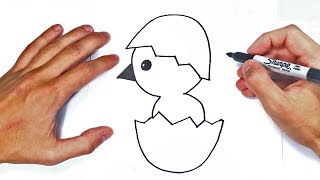 Como dibujar un Pollito Bonito | Aprender a Dibujar de forma Fácil