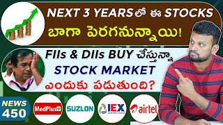 Next 3 Years ఈ Stocks బాగా పెరగనున్నాయి | FIIs & DIIs Buy చేస్తున్నా Stock Market ఎందుకు పడుతుంది?