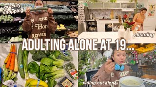 being an adult is difficult & lonely. cleaning, eating out alone, grocery shopping | vlogmas day 14
