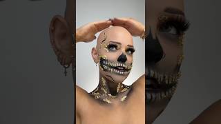 GOLD SKULL makeup for Halloween!!! Posting the results next…