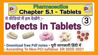 Tablet | Part 3 | Defects in tablet | chapter 5 | Pharmaceutics