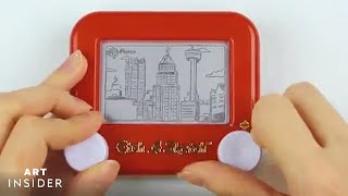 Artist Creates Intricate Etch A Sketch Drawings That Never Erase