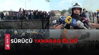 Ucarda dəhşətli qəza: Maşın aşaraq partladı – APA TV