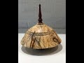 Woodturning: A spalted beech lidded bowl / box  with finial