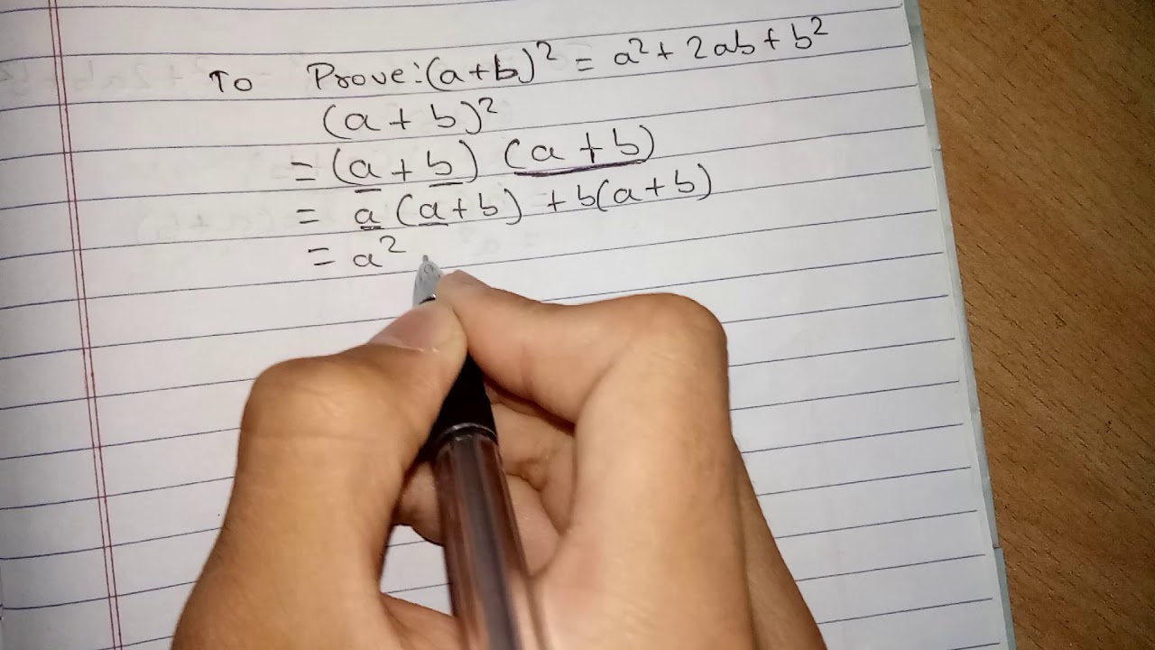 How To Prove (a+b)^2=a^2+2ab+b^2 - YouTube