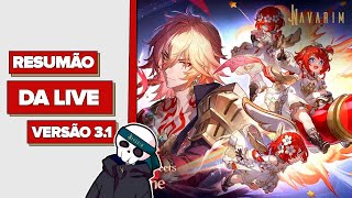 História Encurtada, Cone 5* Recordação GRÁTIS e mais na live da 3.1 de Honkai: Star Rail