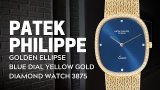 Patek Philippe Golden Ellipse Blue Dial Yellow Gold Diamond Watch 3875 Review | SwissWatchExpo