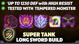 MHW ICEBORNE : SUPER TANK LONG SWORD BUILD 1150 DEF + 1020 ATTACK - TESTED WITH TEMPERED MONSTER