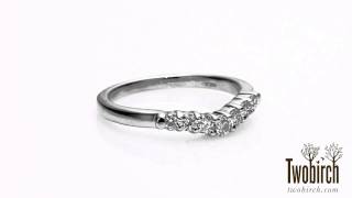 Graduated Shared Prong Seven Stone Contour Anniversary Wedding Ring - TwoBirch  TB-CR-0050-WG-E