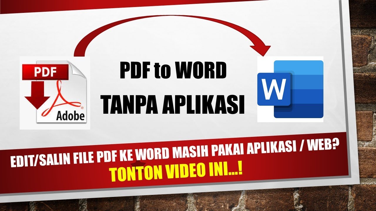 Cara Cepat Convert File PDF Ke Word Tanpa Aplikasi / Website - YouTube