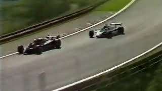 1982 Austrian Grand Prix, last lap  Elio de Angelis edges Keke Rosberg