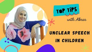 Unclear Speech in Children - Speech Therapy