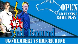 Ugo Humbert VS Holger Rune     🏆 ⚽ Australian Open Round 3    (21/01/2023) 🎮 gameplay on AO