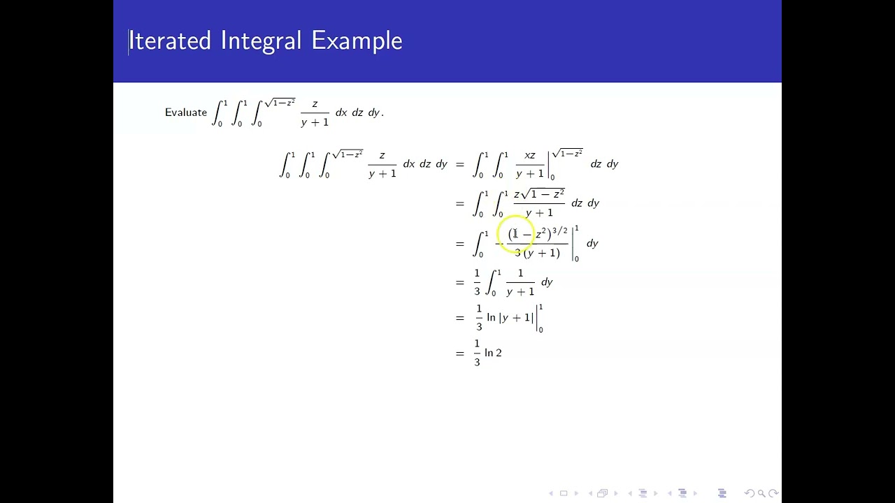 Iterated Integral Example - YouTube