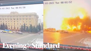 Ukraine live: Moment Russian missile airstrike smashes into Kharkiv city council building