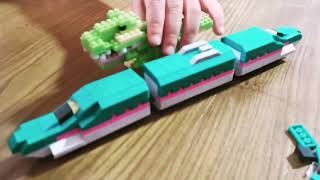 Daiso Petit Block BulletTrain Series  ダイソープチブロック 🚅🚅新幹線シリーズ🚅🚅 ハヤブサの組み立てに挑戦。