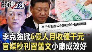 習李決裂！李克強掀6億人月收僅千元 官媒秒刊習舊文「小康成效好」！ 【關鍵時刻】20200603-2劉寶傑 黃世聰 姚惠珍