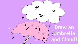 How to Draw an Umbrella and Cloud Easy Drawing Lesson for Kids