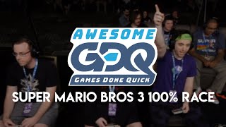 AGDQ 2020 Super Mario Bros. 3 100% Race with Mitchflowerpower, TheHaxor and stewie_cartman