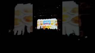 Crowd cheers for IHOP advertisement