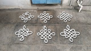 5 புள்ளியில் 6 அழகான கம்பி கோலங்கள்/chinna chinna kolangal/rangoli kolam #kuttikolam