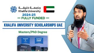 Admissions in MS & PhD at Khalifah University, UAE With full funded Scholarship-2024 (Urdu/Hindi)