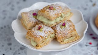 Pistachio Cream Puffs | Creamy \u0026 Elegant Indian Fusion Dessert | Pistachio \u0026 Cardamom Cream Filling