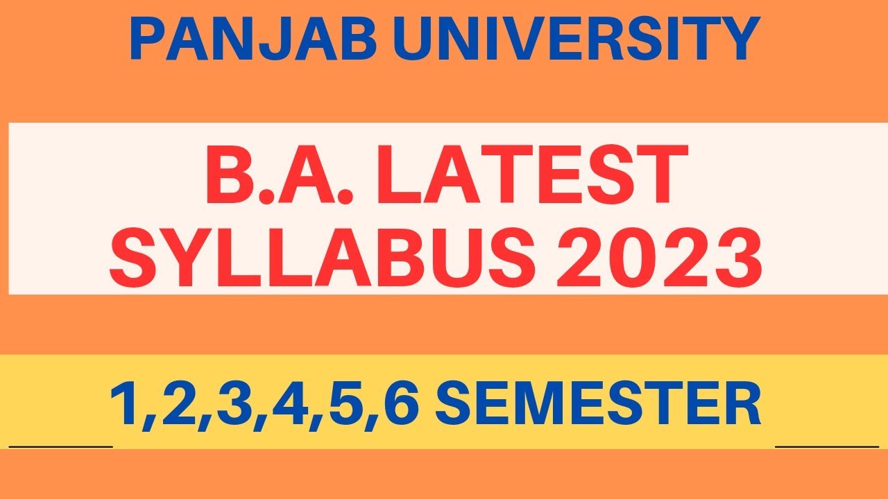 Panjab University BA Syllabus 2023 #hcp_adda #pu #panjab_university ...